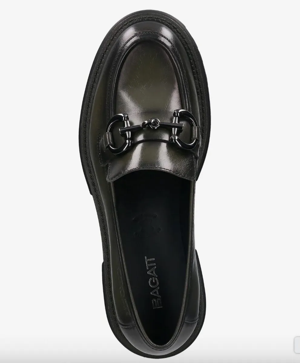 Dark Green Bagatt Loafer Shoes - Image 1