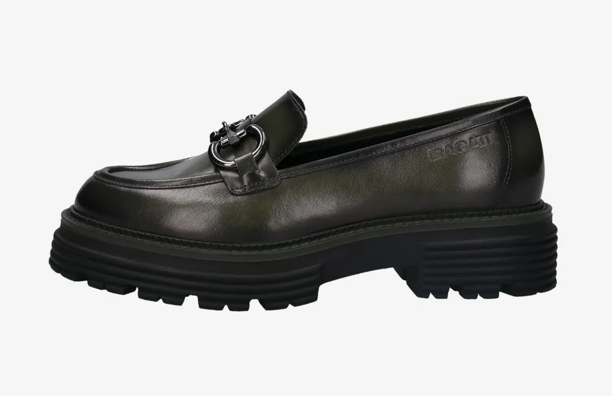 Dark Green Bagatt Loafer Shoes - Image 2