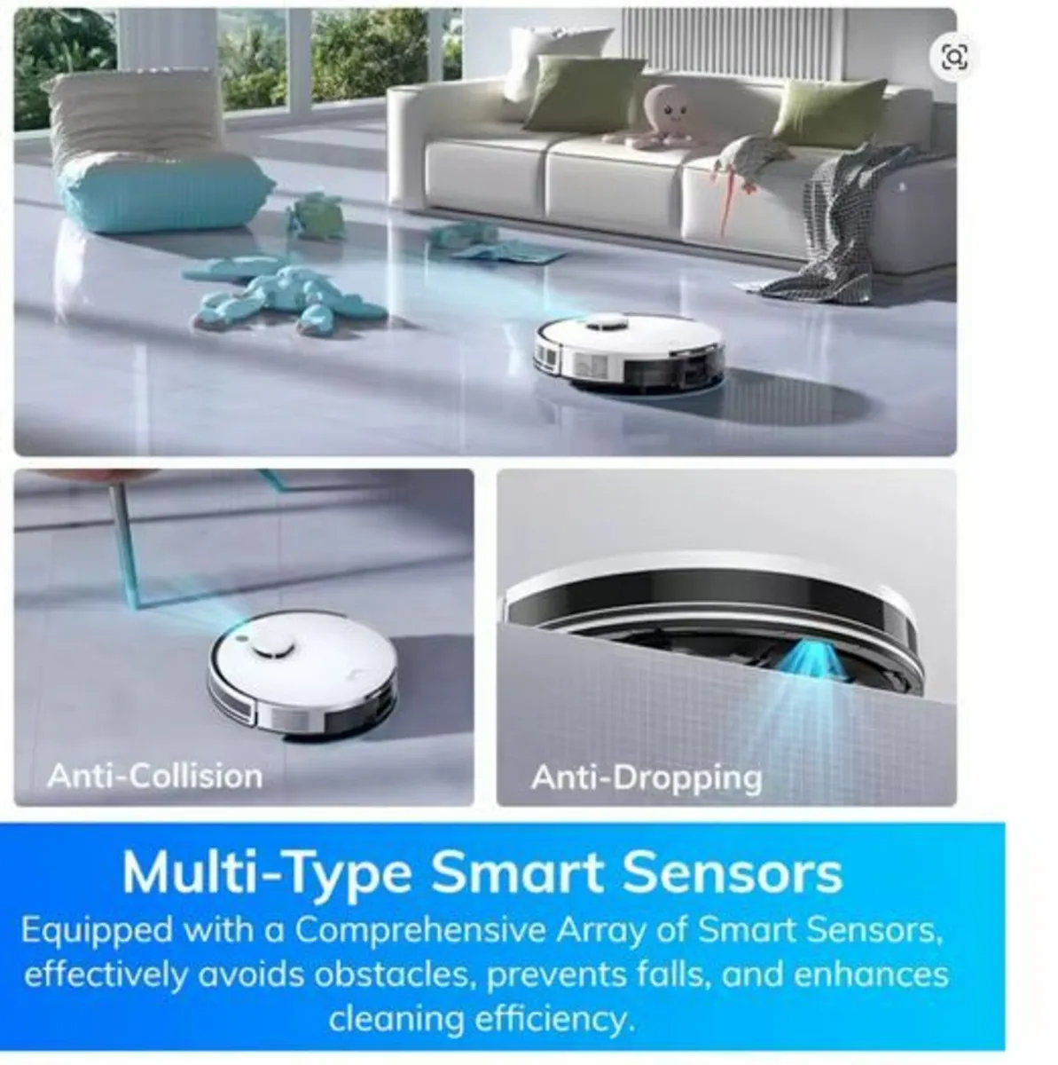 Robot Vacuum & Mop Combo 5000Pa Suction, Self-Empt - Image 3