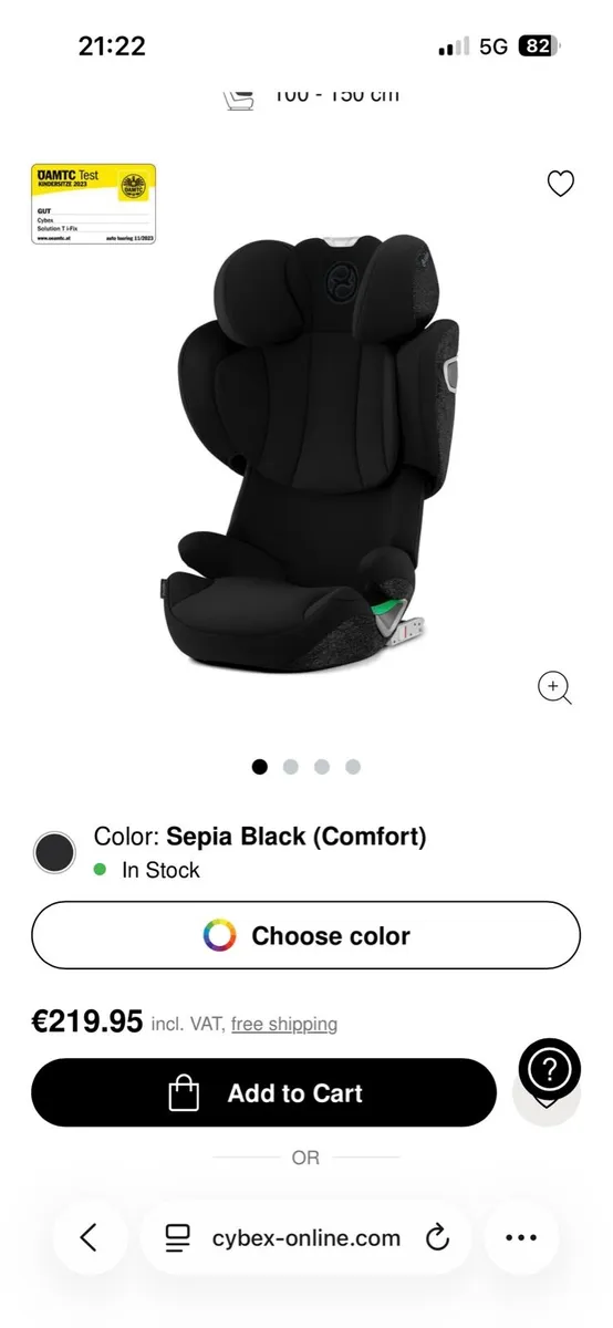 Cybex Solution T I-Fix Highback Booster Car Seat - Image 1