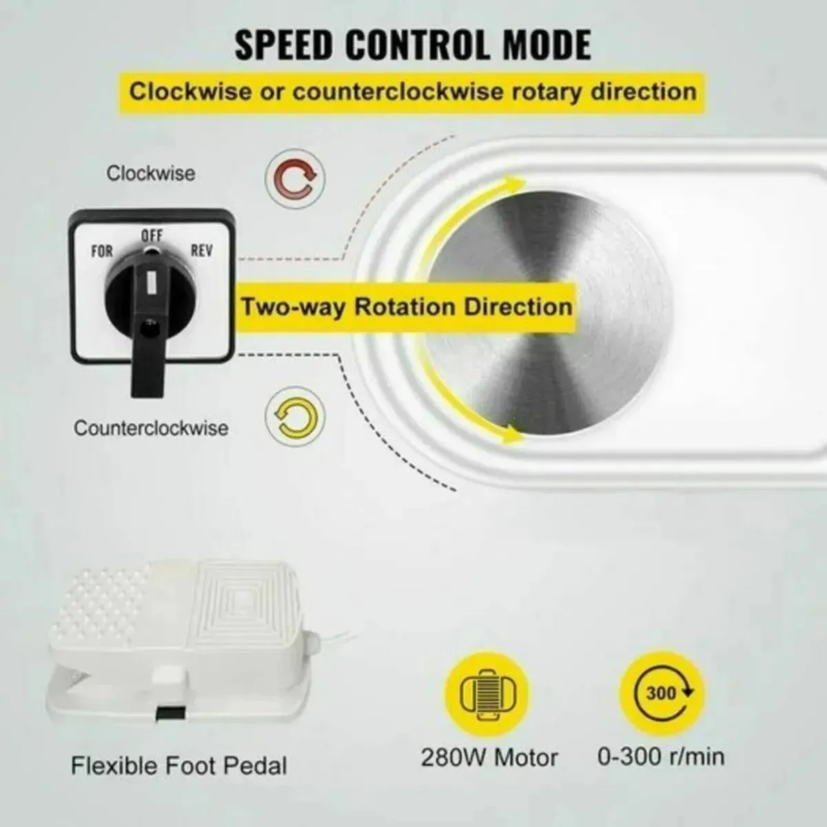 Electric Pottery Wheel Machine 280W DIY Clay 25cm - Image 2