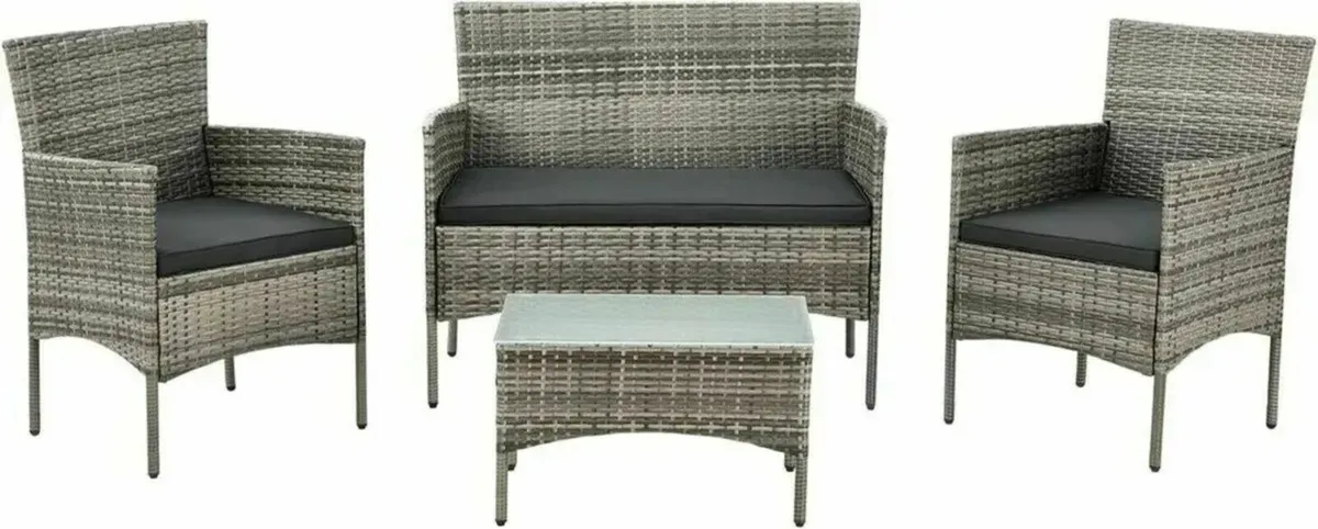 Rattan Garden Furniture Set – 4-Piece Weatherproof - Image 3