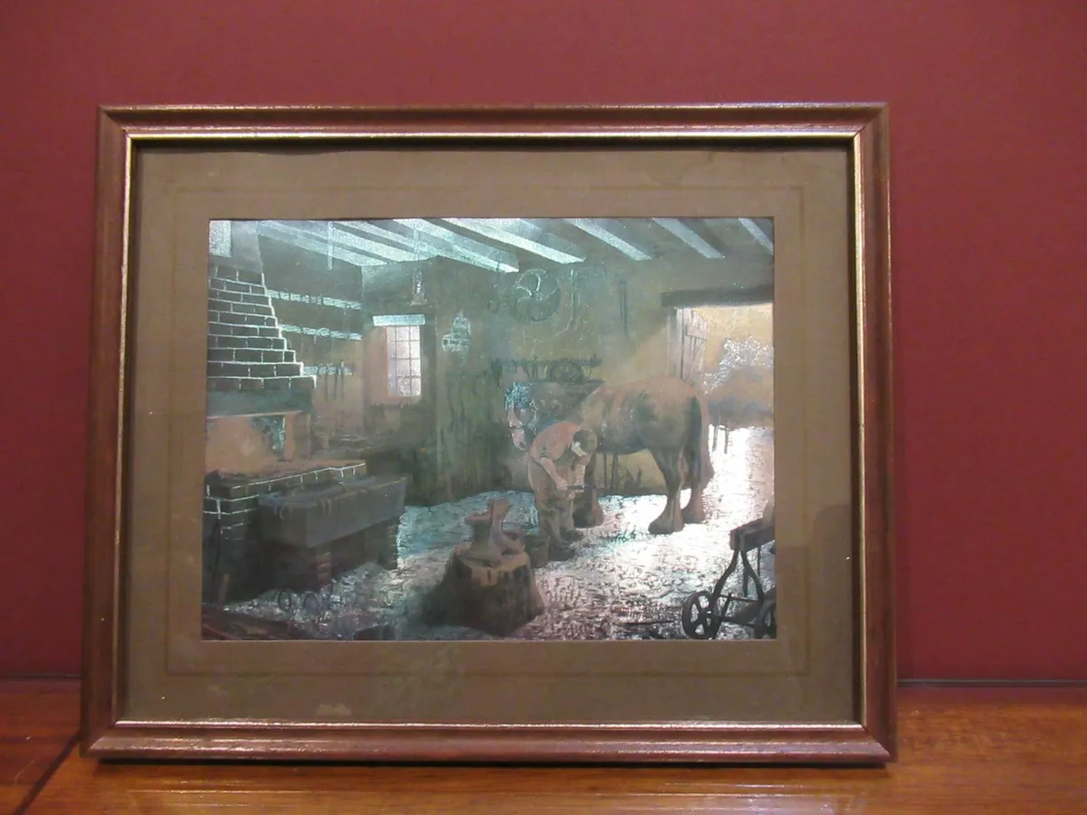 antique vintage picture horse cottage pub man cave - Image 1