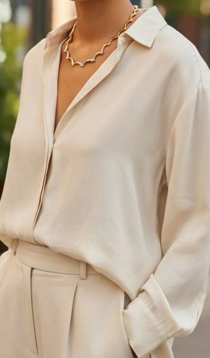 18k gold two-tone wave necklace - Image 2