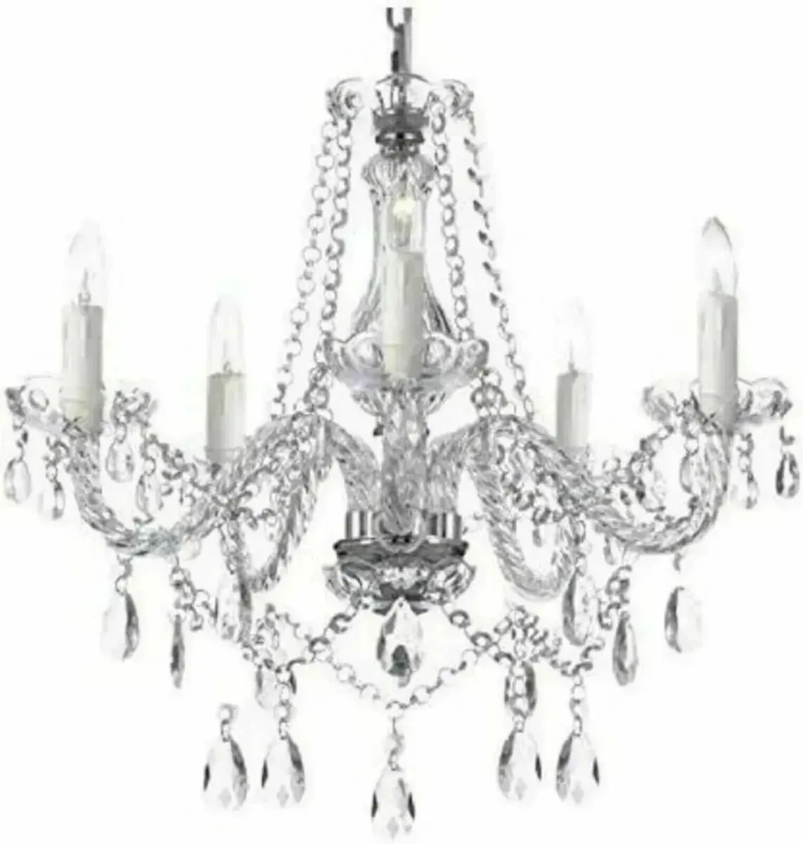 Chandelier 5-Light Modern Pendant with Clear Glass - Image 1