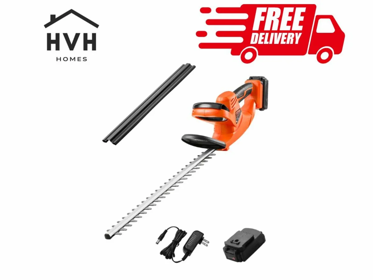 Cordless Electric Hedge Trimmer 20V 2A Battery - Image 1