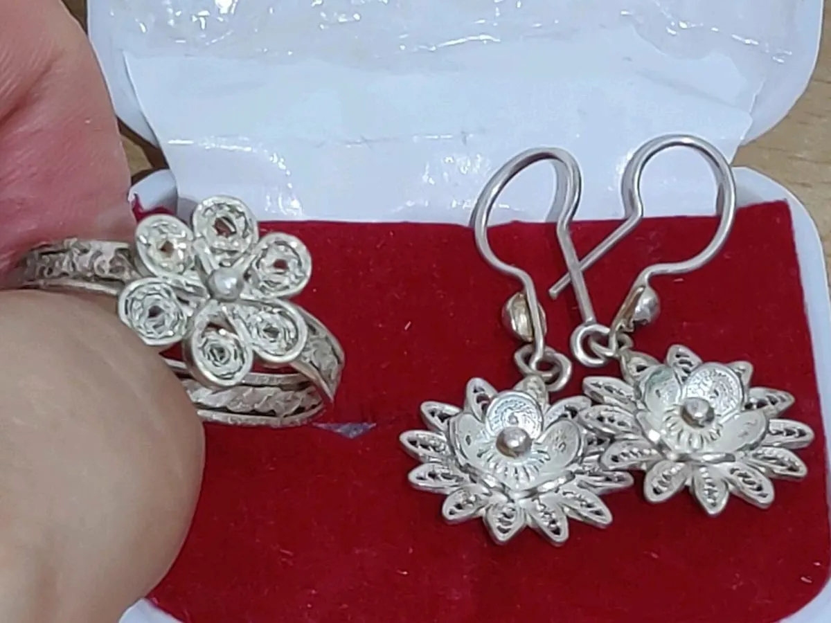 RARE DAISY SET, 925 Silver Matching Jewellery Set - Image 1