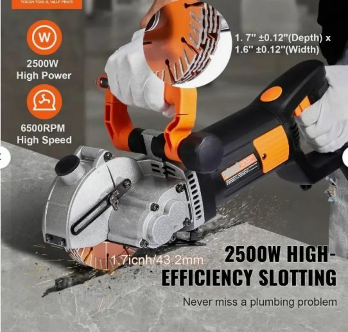 Electric Wall Chaser, Wall Groove Cutting Machine - Image 2