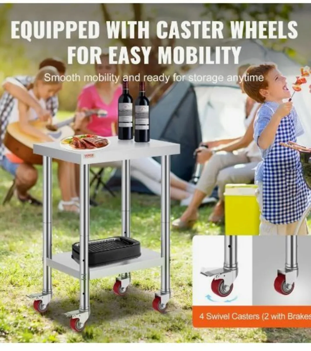 Stainless Steel Work Table 24 x 18 x 34 Inch - Image 2