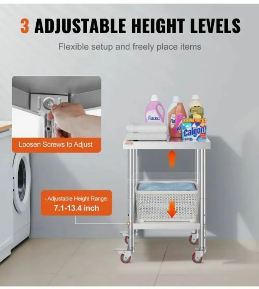 Stainless Steel Work Table 24 x 18 x 34 Inch - Image 4