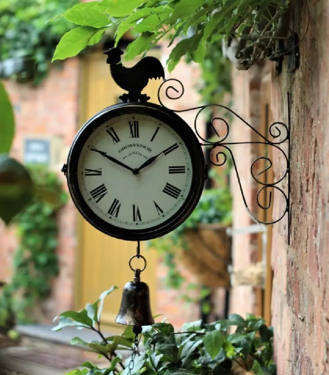 Outdoor Garden Wall Clock Double Sided NEW - Image 1
