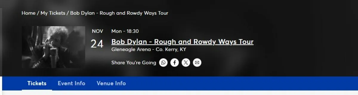 Bob Dylan @ the INEC Monday Nov 24th 2025 - Image 1