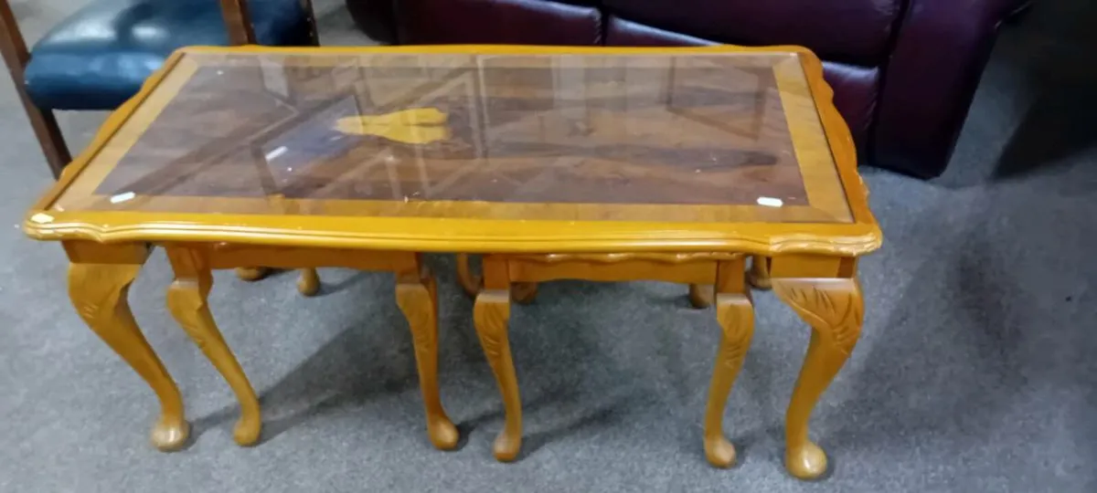 Walnut Effect Coffee Table Nest - Image 1