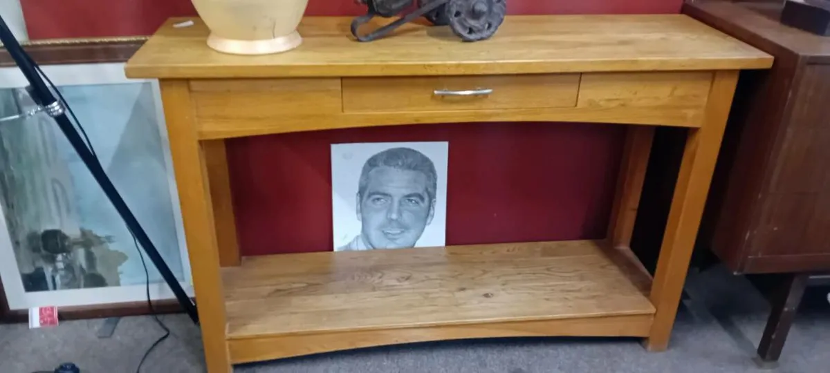 Large Oak Console Table g