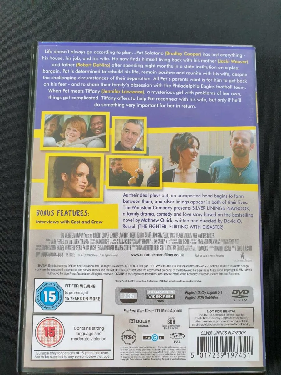 Silver Linings Playbook 2012 DVD Bradley Cooper - Image 2
