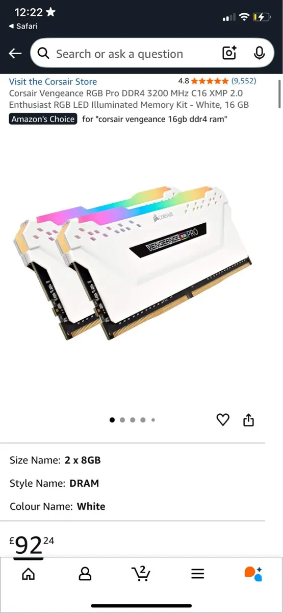 Corsair Vengance Pro Rgb 16gb