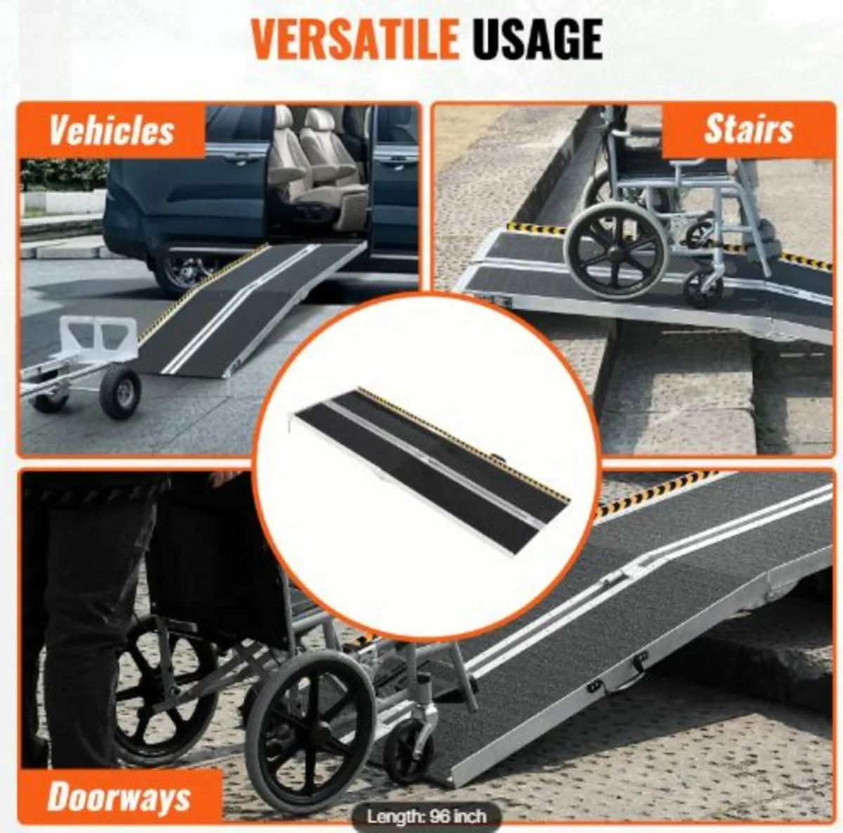 Portable Wheelchair Ramp, 243.8 cm 363 kg Capacity - Image 4