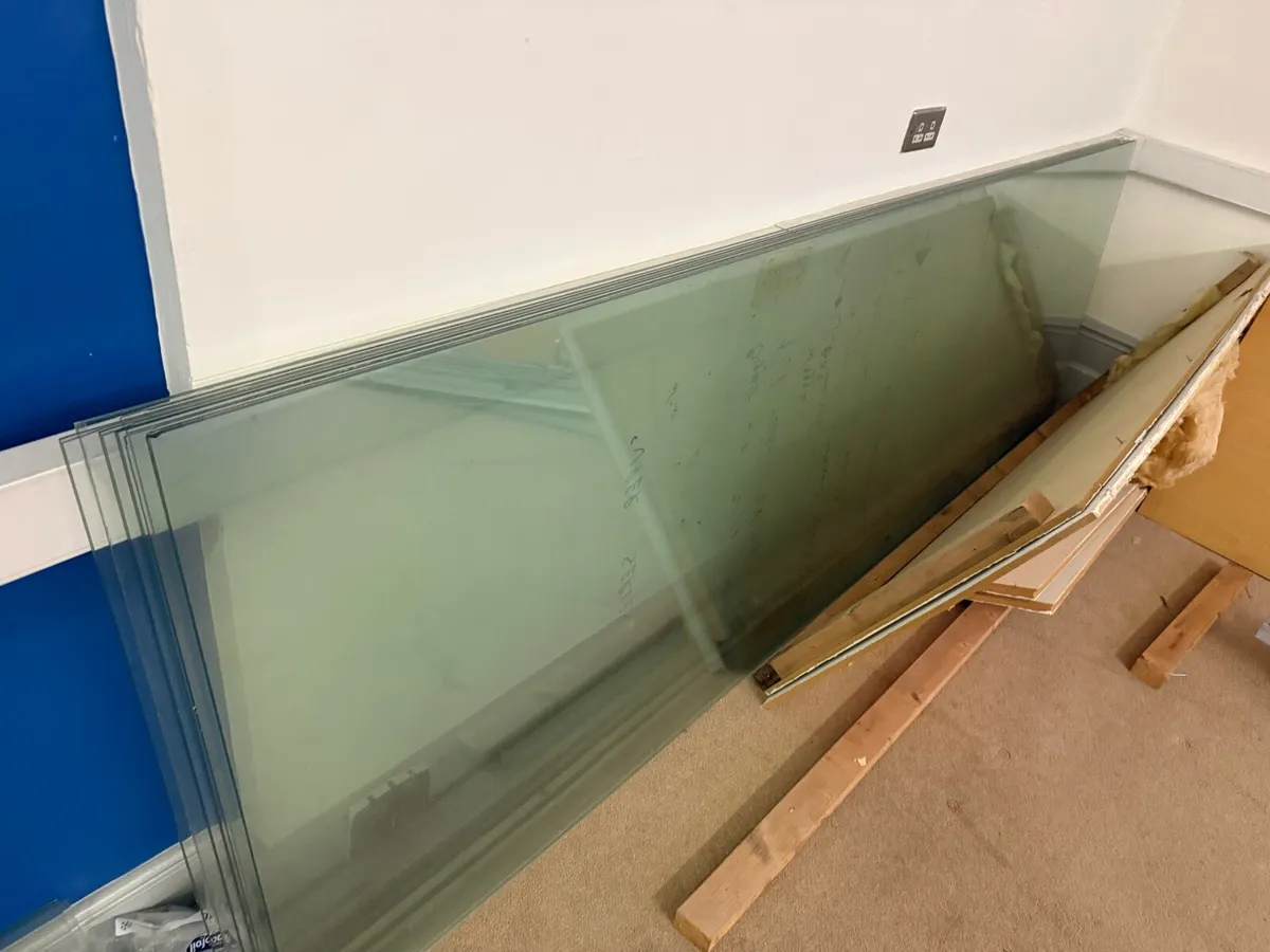 Glass office room divider with timber oak door and - Image 3