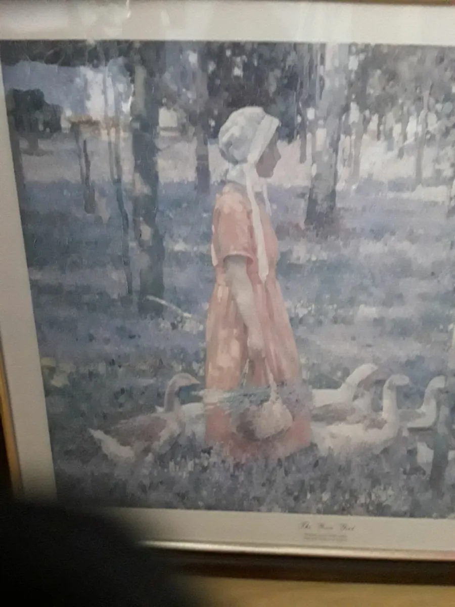 Lovely picture titled the Goose Girl - Image 1