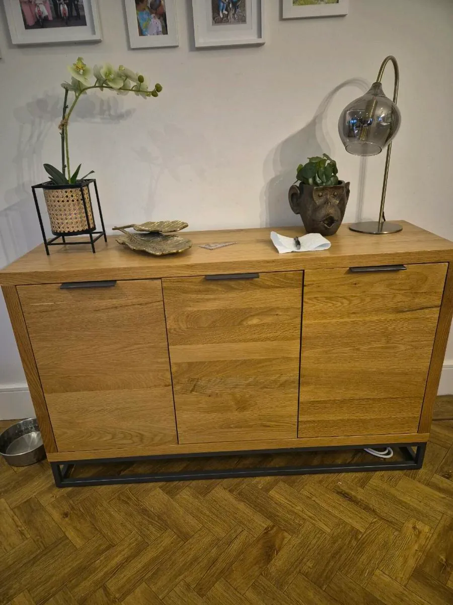 Modern wooden Side Board with black iron legs - Image 1