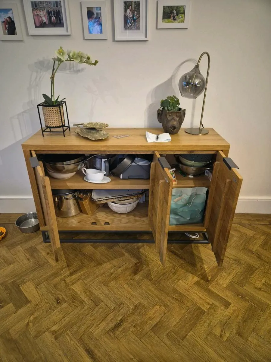 Modern wooden Side Board with black iron legs - Image 2