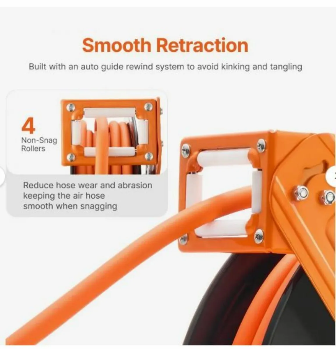 Retractable Air Hose Reel, 3/8 IN x 65 FT - Image 3
