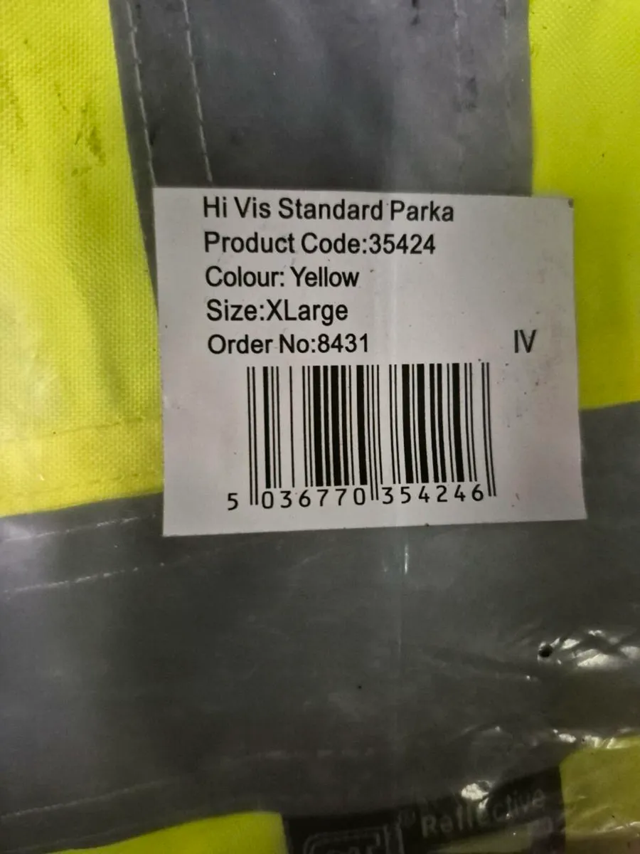 2 x Hi Vis Yellow coats XL - Image 2
