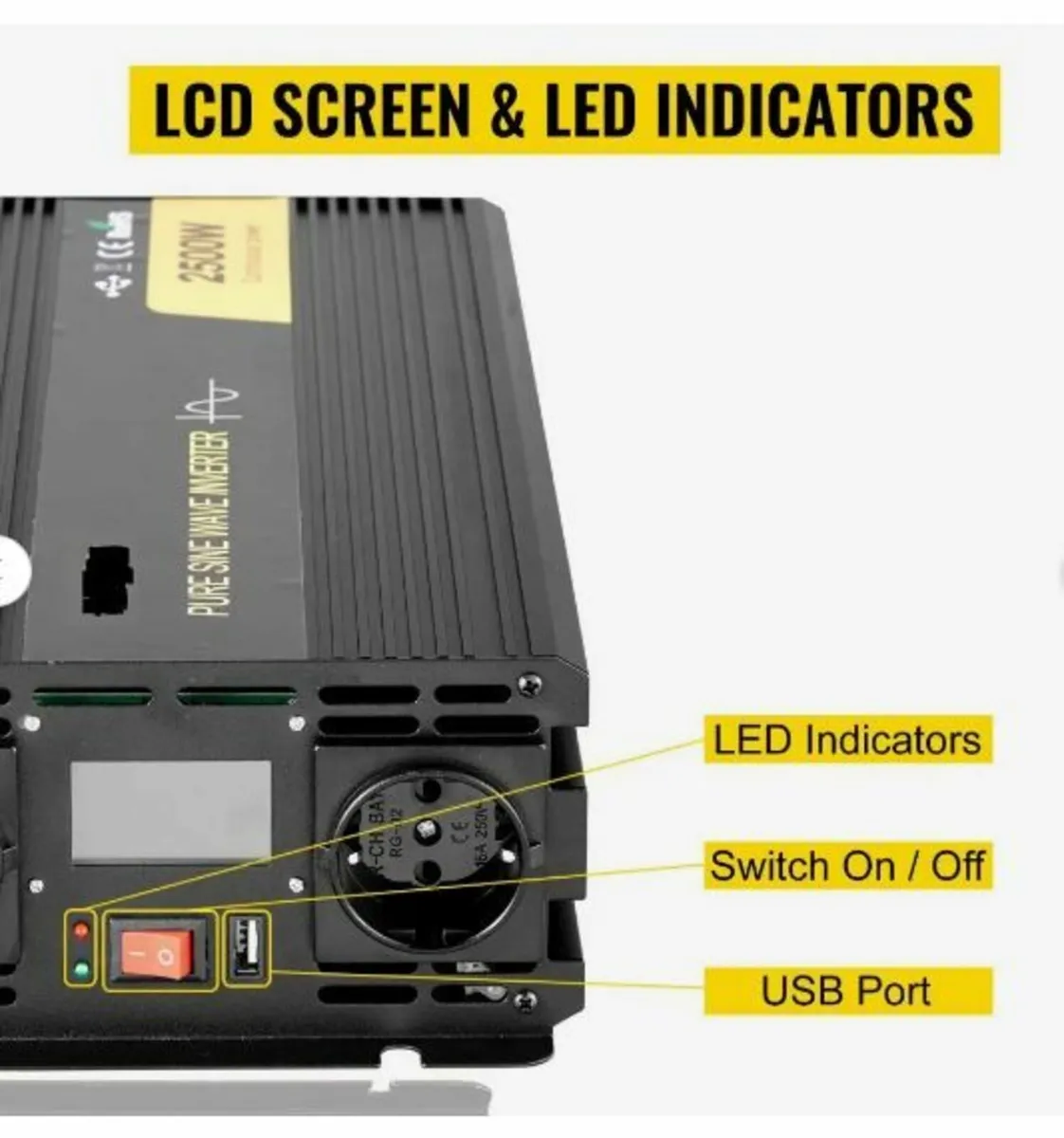 Pure Sine Wave Inverter 2500W Power Inverter - Image 2