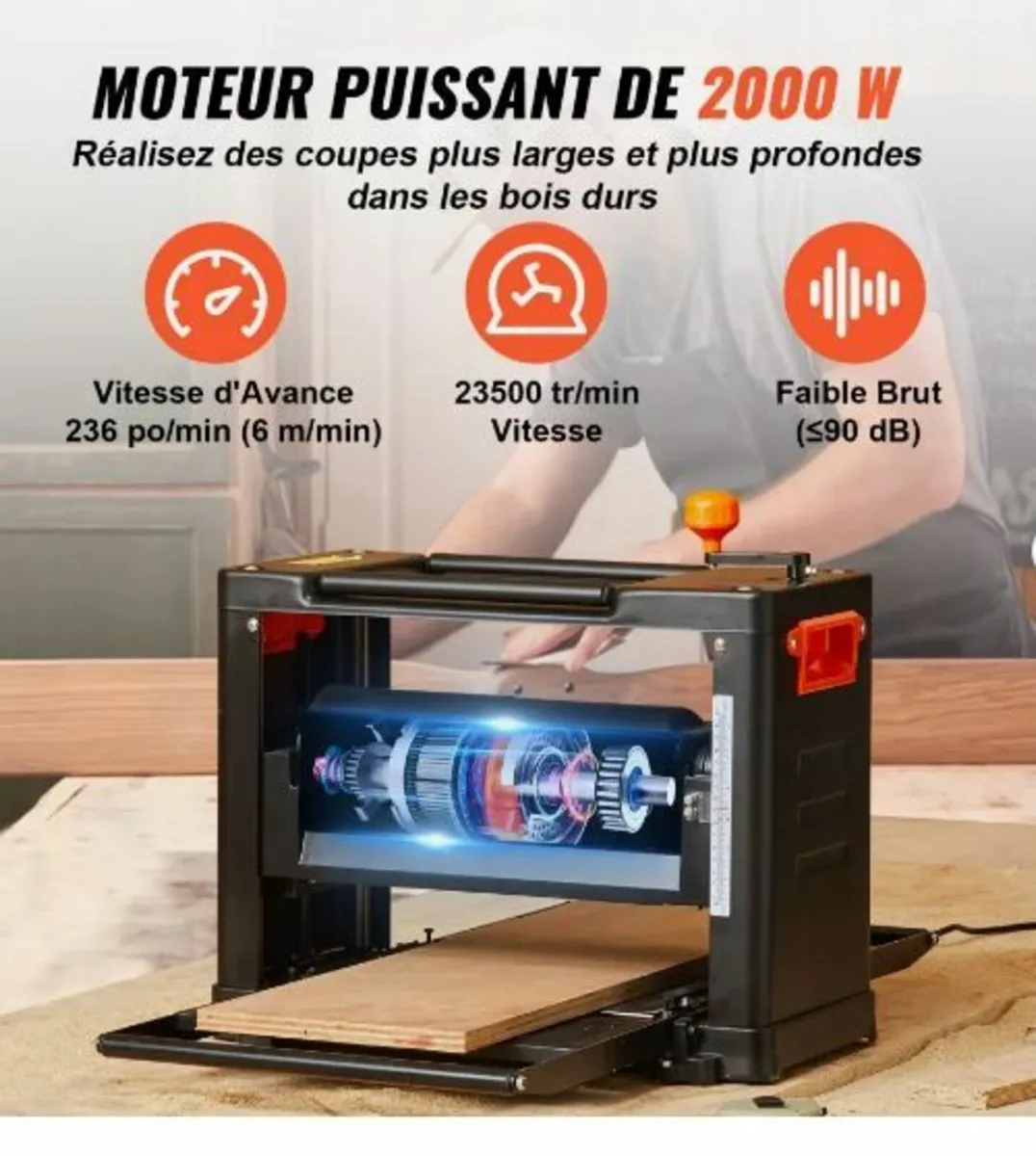 hickness Planer, Two Speed, 33 cm - Image 2