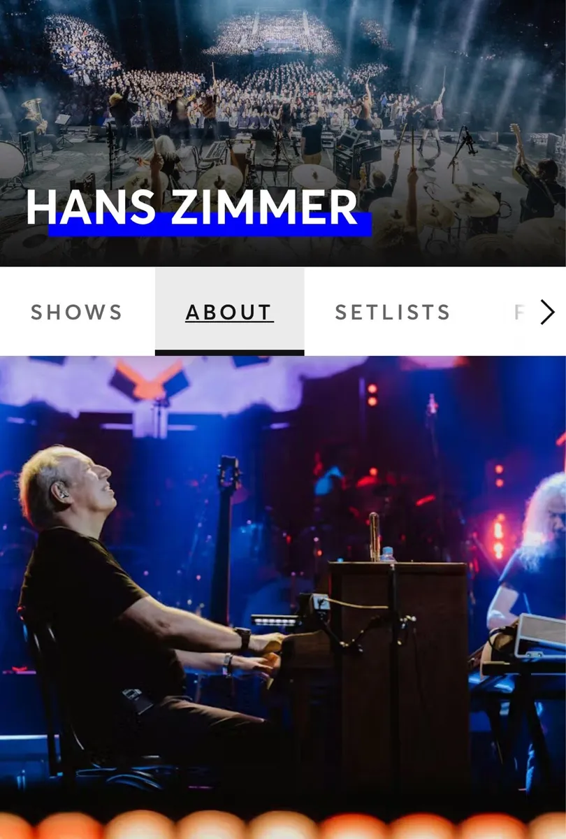 Hans Zimmer concert ticket