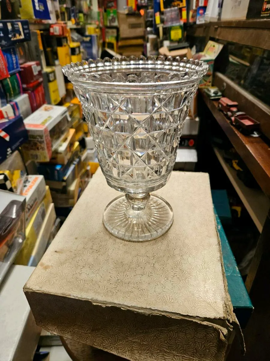Vintage Looking Cut Glass Vase - Image 1