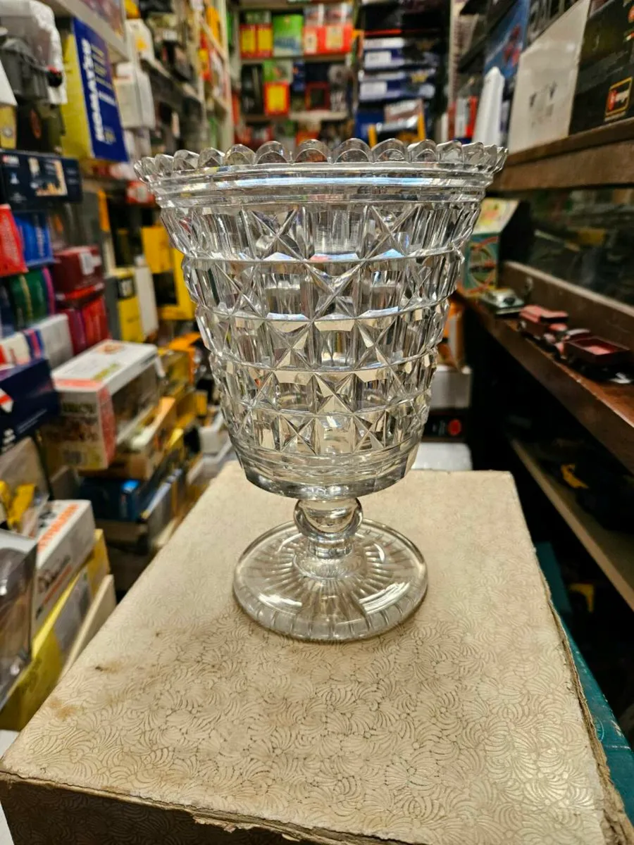 Vintage Looking Cut Glass Vase - Image 2