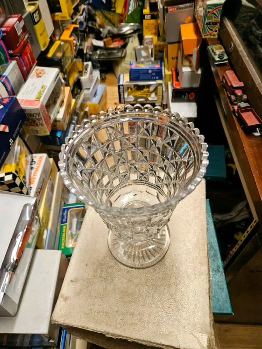 Vintage Looking Cut Glass Vase - Image 3