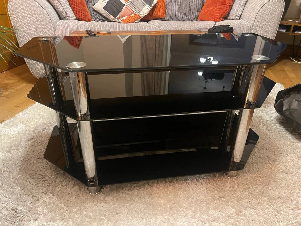 Black Glass TV Stand - Image 1