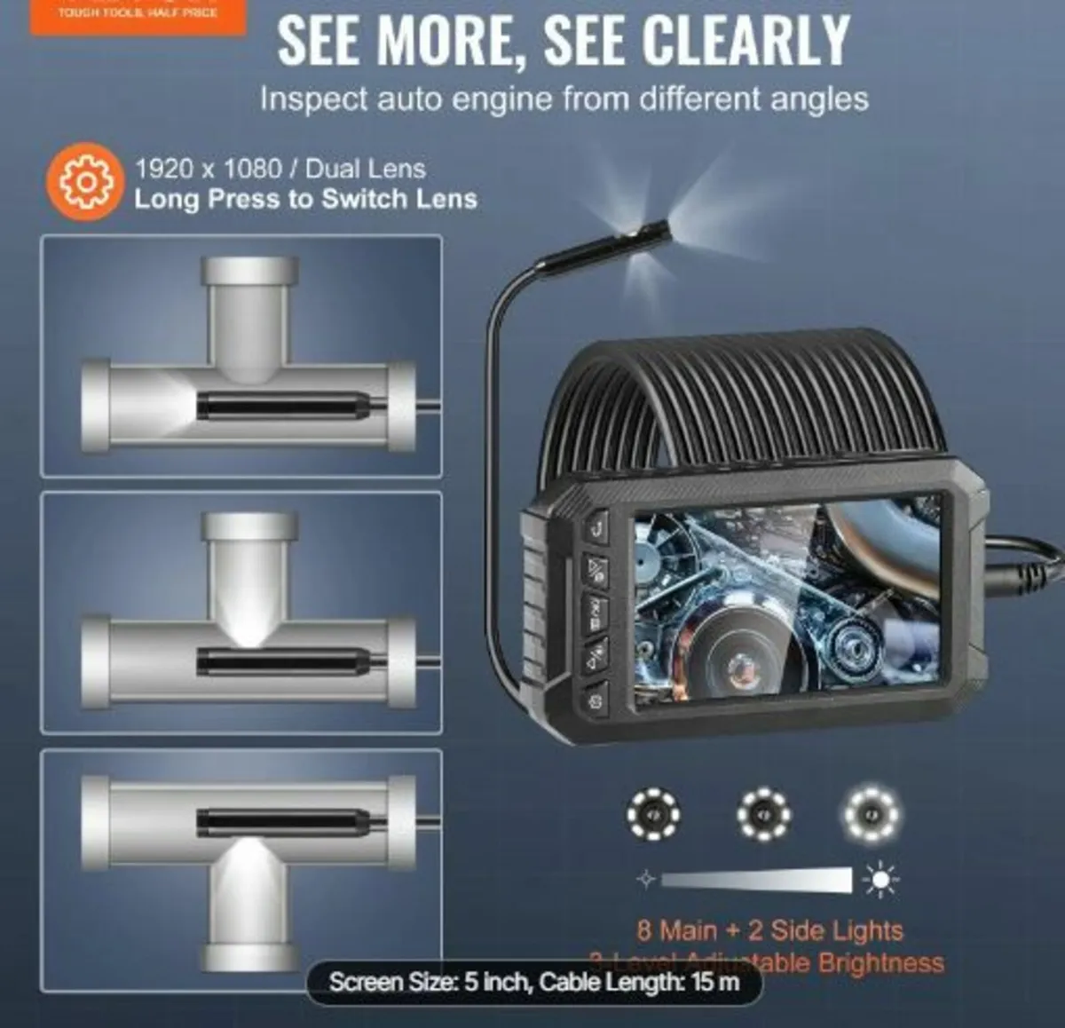 Endoscope Camera with Lights Triple Lens - Image 2