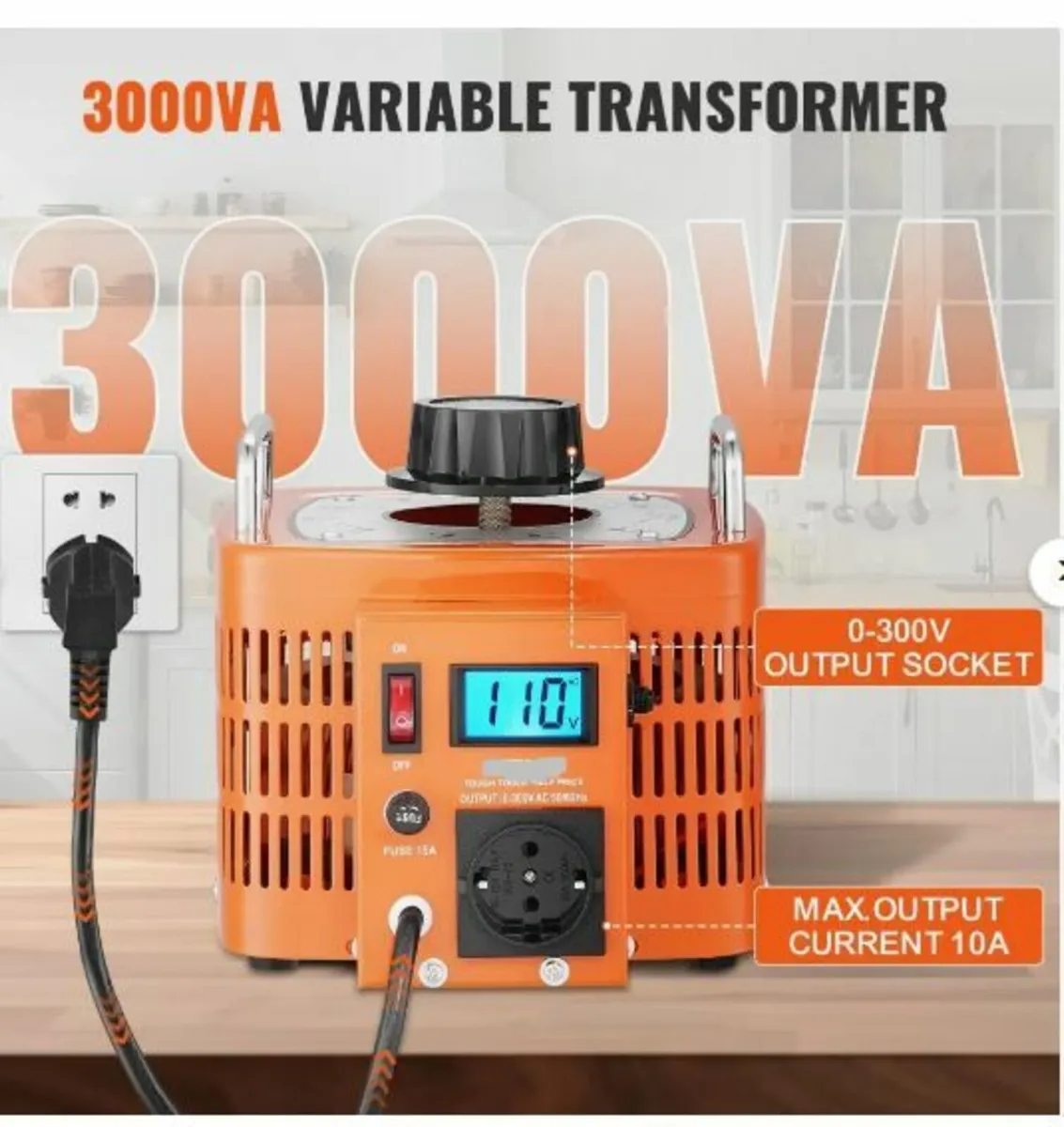 3000VA Auto Variable Voltage Transformer, 10 Amp - Image 3