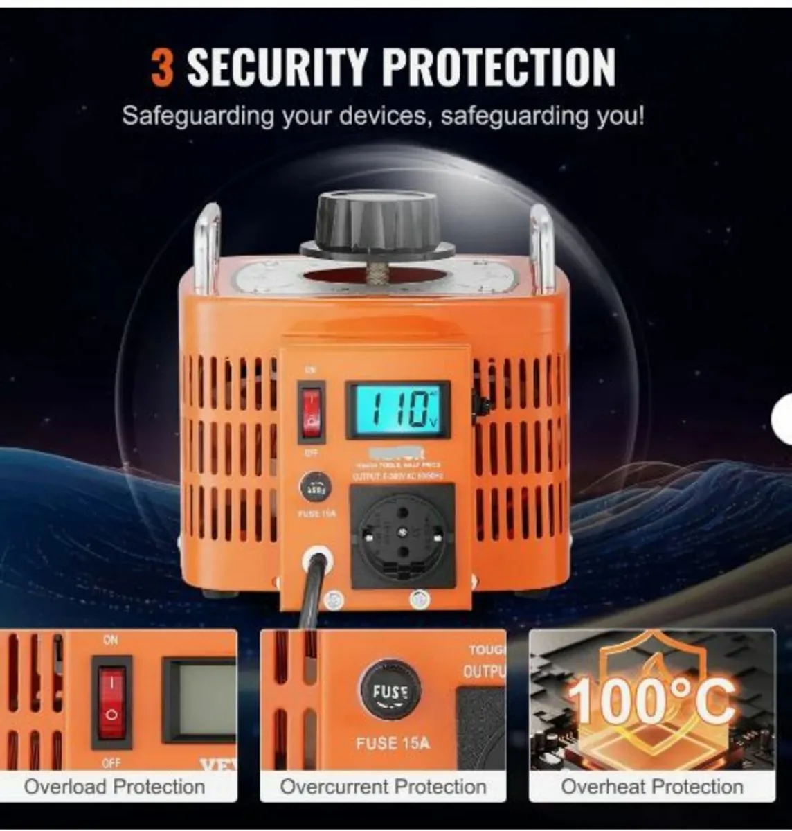 3000VA Auto Variable Voltage Transformer, 10 Amp - Image 4