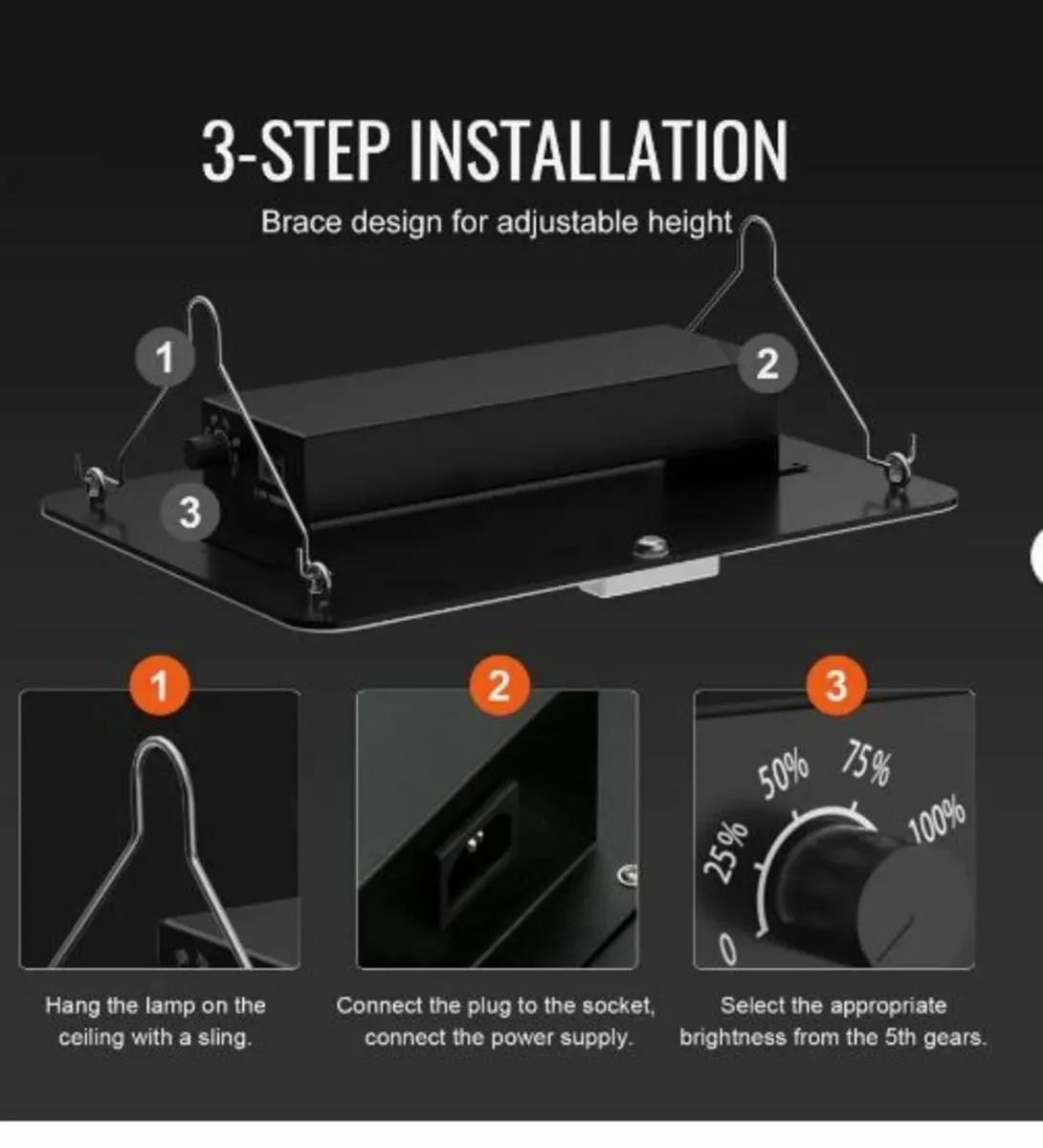 Grow Light, 150W Full Spectrum Dimmable - Image 3