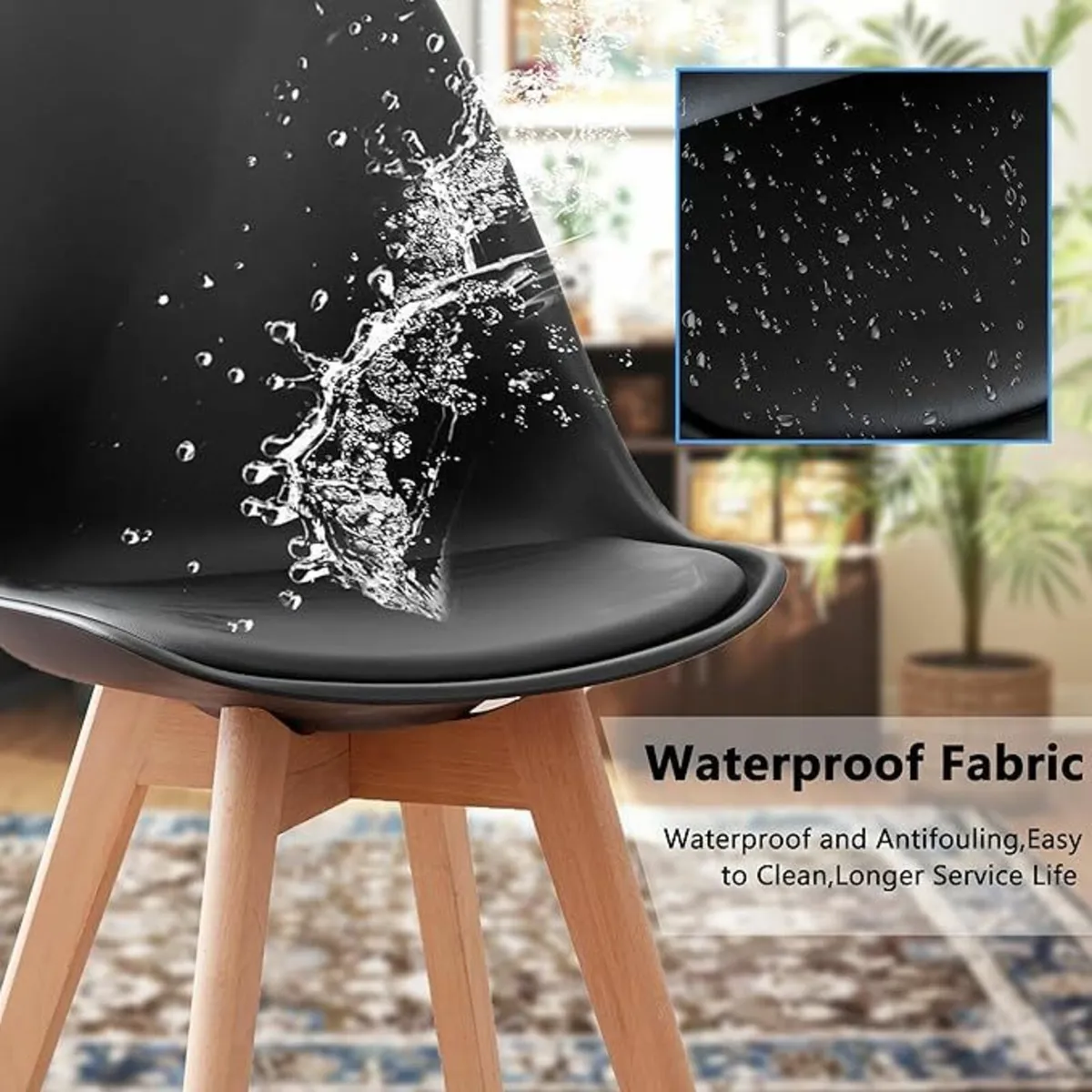 Set of 6 Dining Chairs, Padded Chairs - Image 4