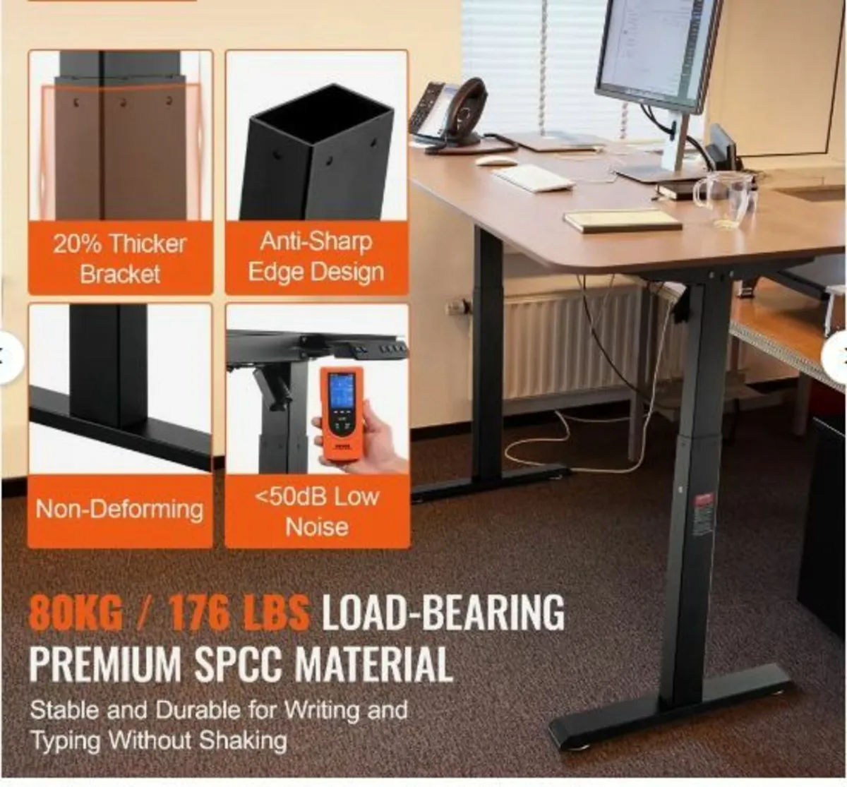 Electric Standing Desk Frame Adjustable 70-117 cm - Image 2