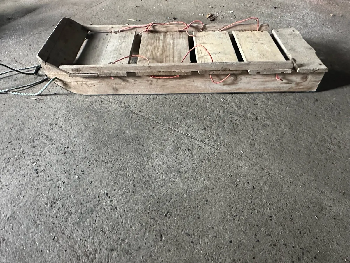 Vintage wooden Snow Sledge / Toboggan — 1940/50’s - Image 2