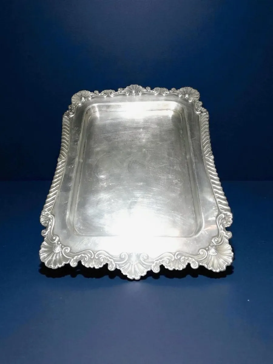 Beautiful heavy antique silver plated tray - Image 1