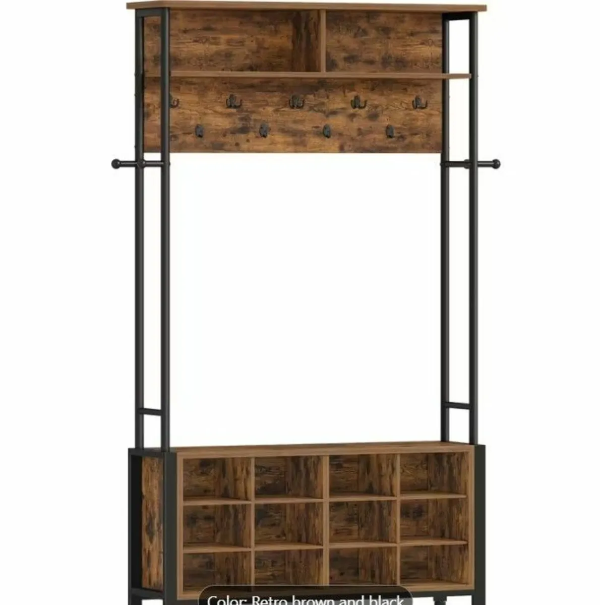 Coat Rack with Bench, Shoe Storage & Shelves - Image 2