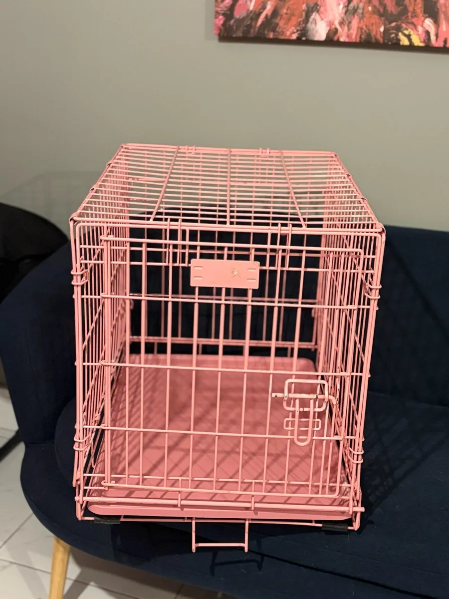 Dog crates x 2 pink& blue - Image 1
