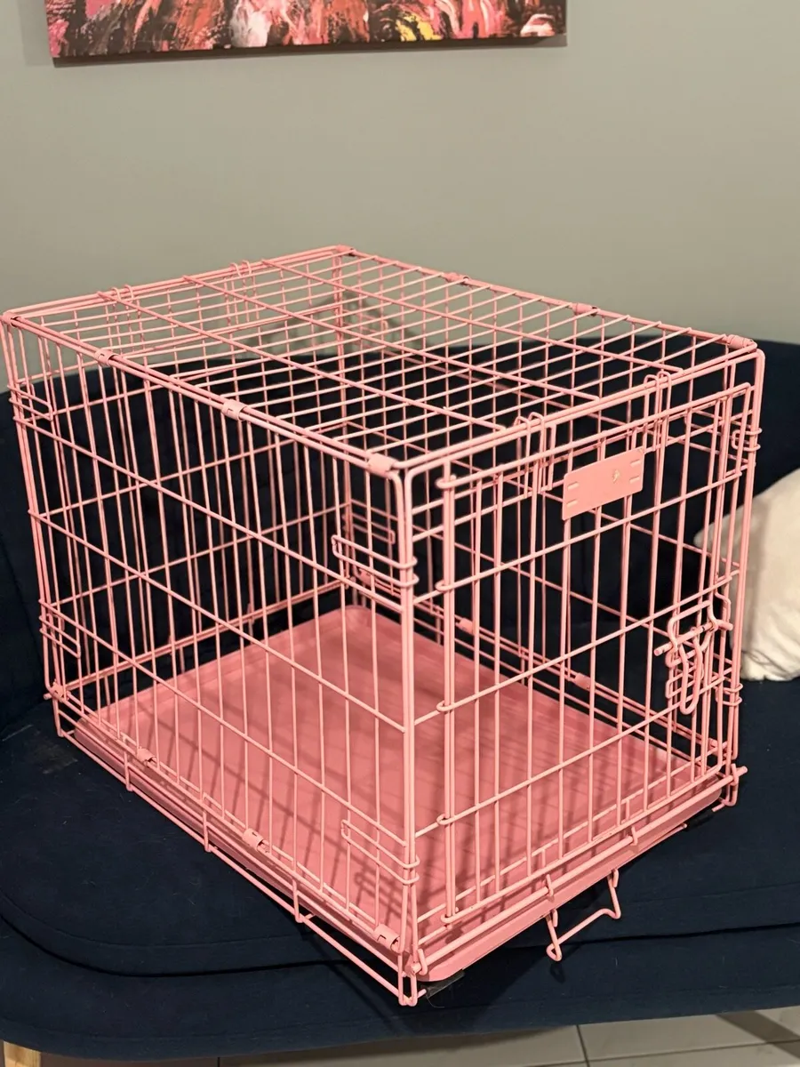 Dog crates x 2 pink& blue - Image 3