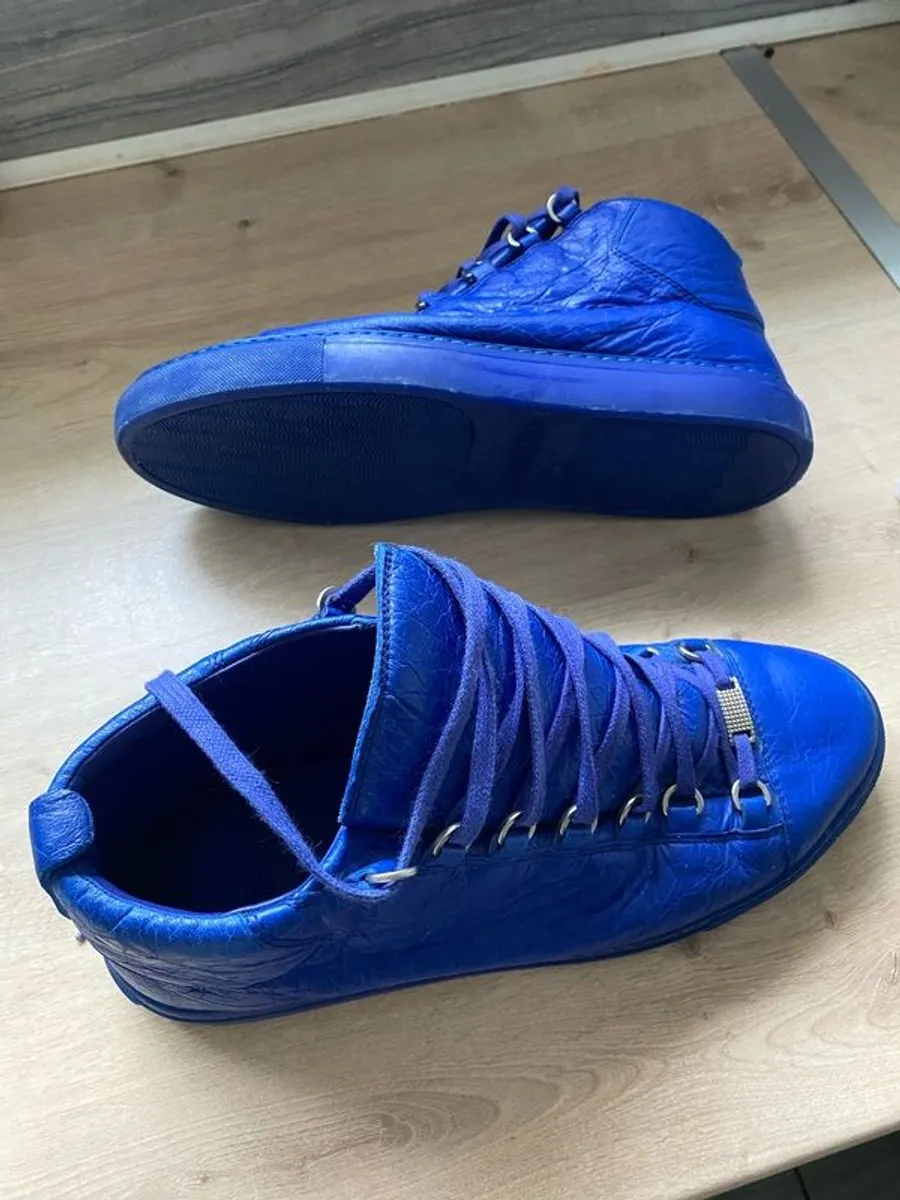 balenciaga arena blue leather trainers - Image 3