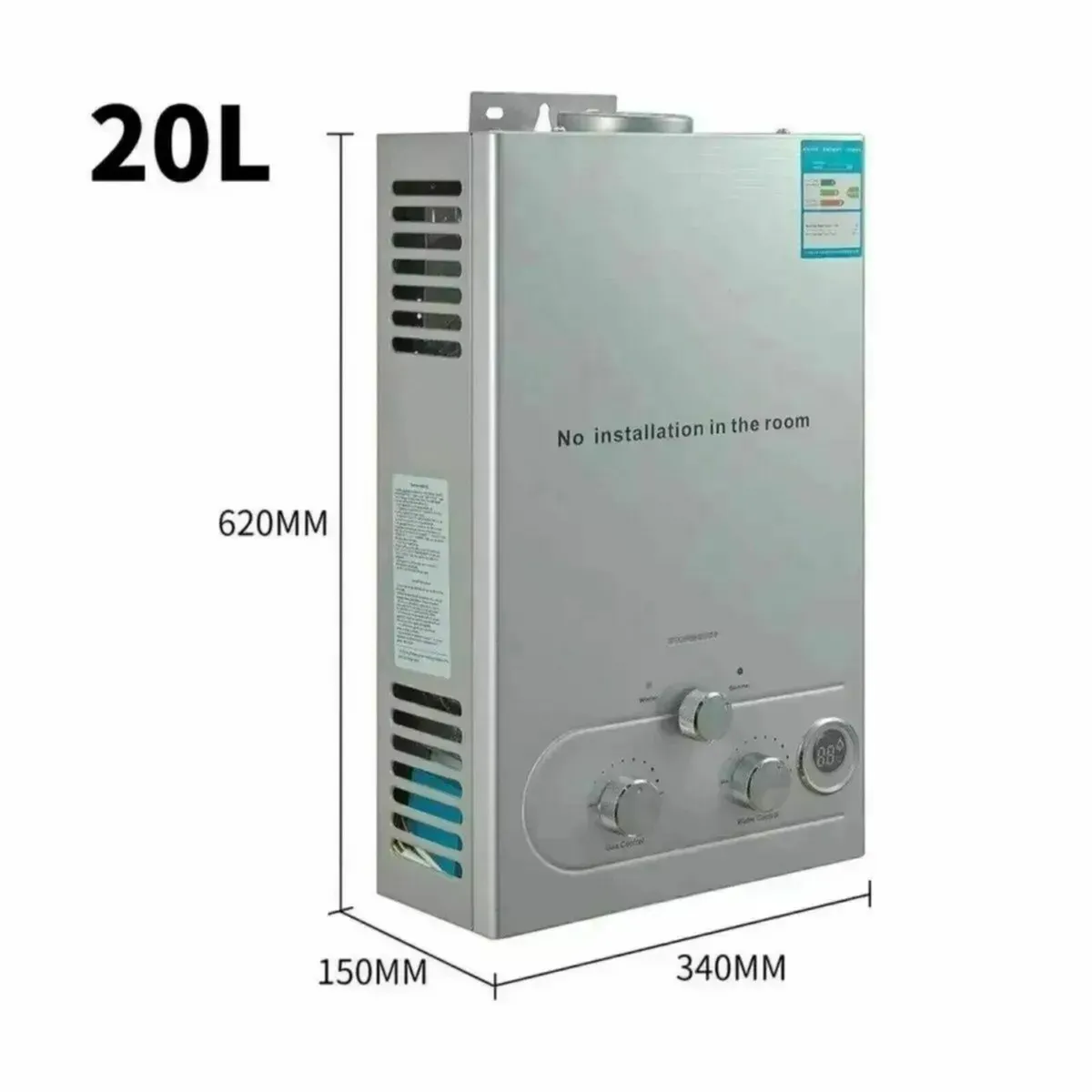 20L Tankless LPG Gas Propane Water Heater - Image 3