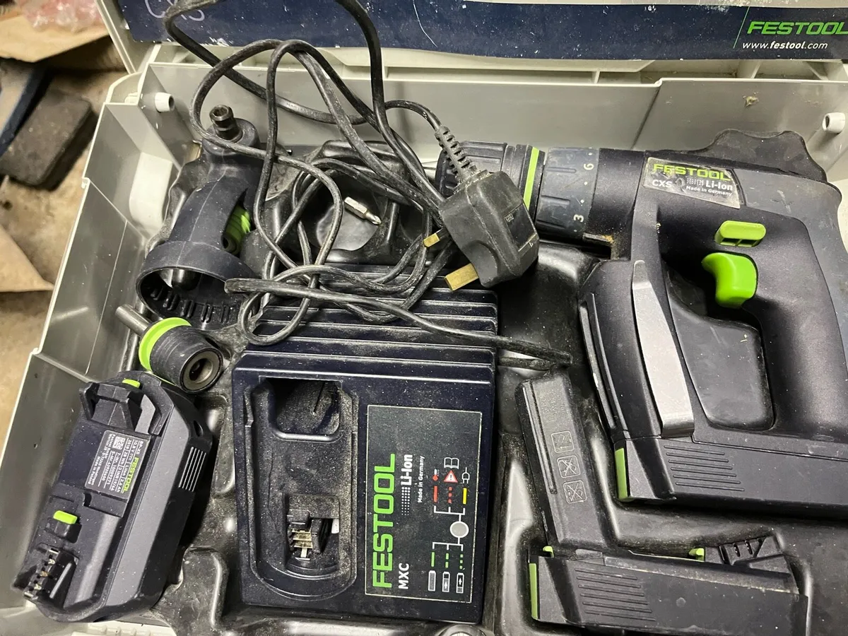 Festool 10.8v battery drill, 3 different chucks - Image 2