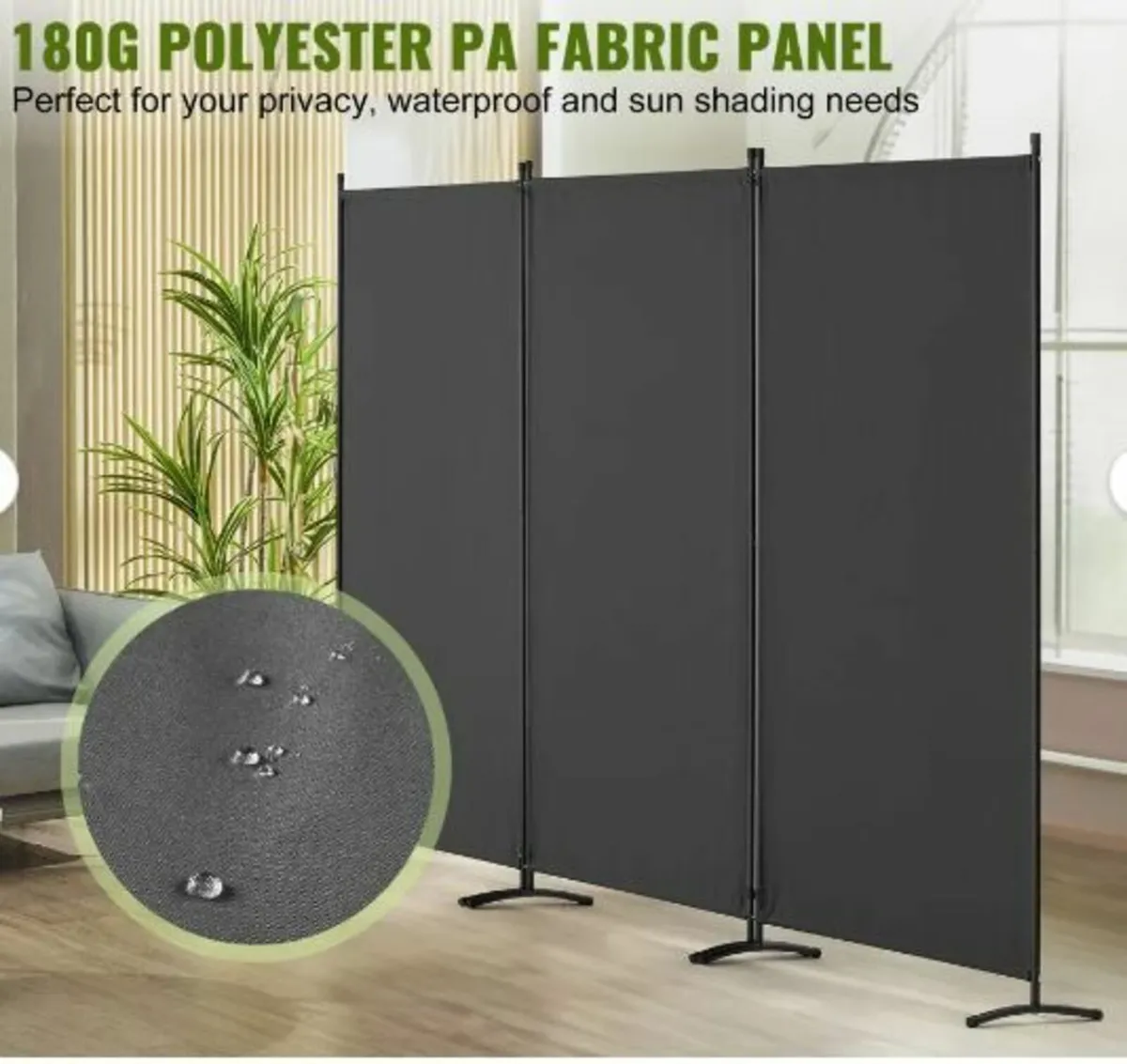Room Divider, 3 Panel Room Dividers and Folding - Image 3