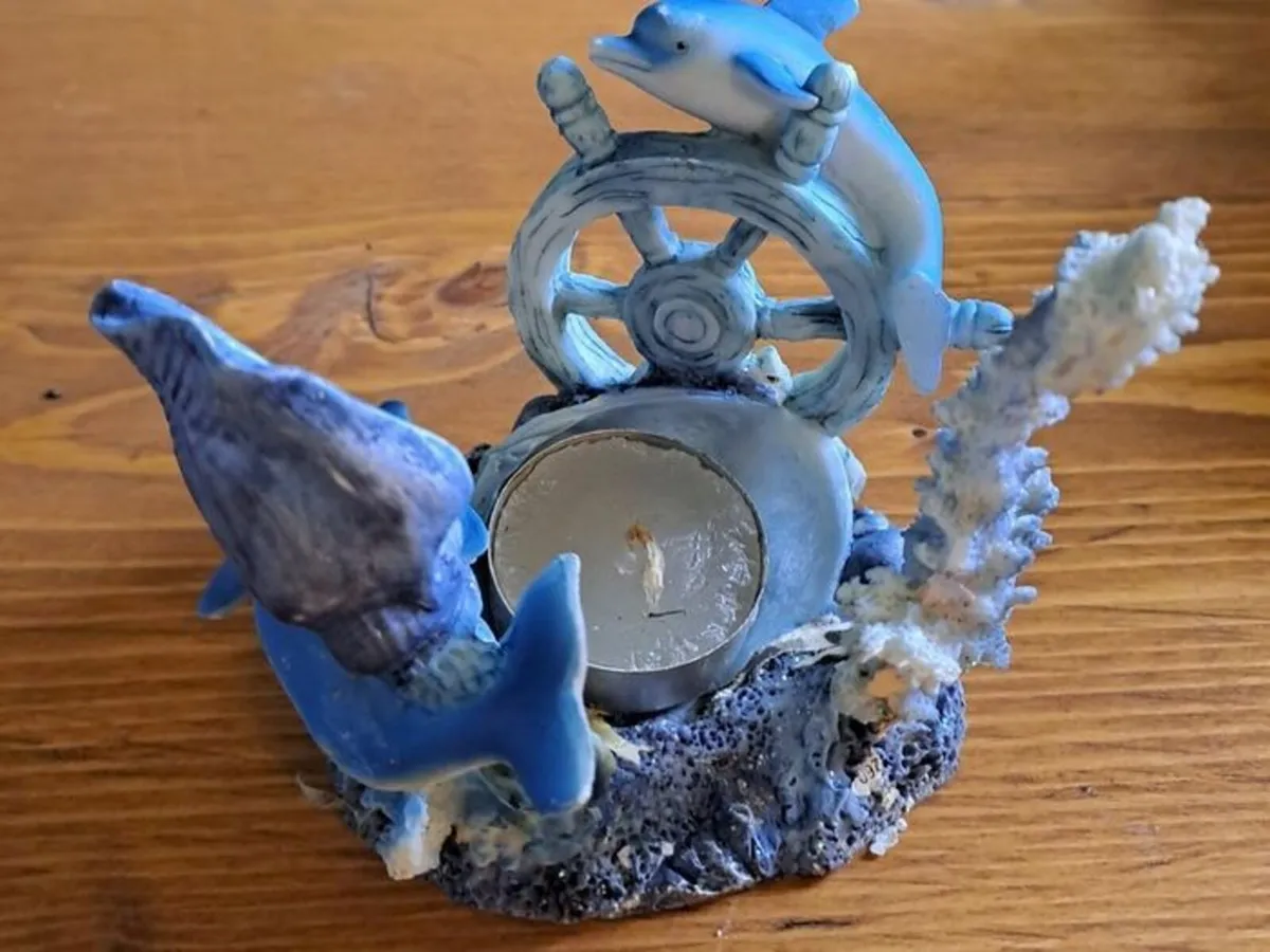 Dolphine scene candle holder - Image 1